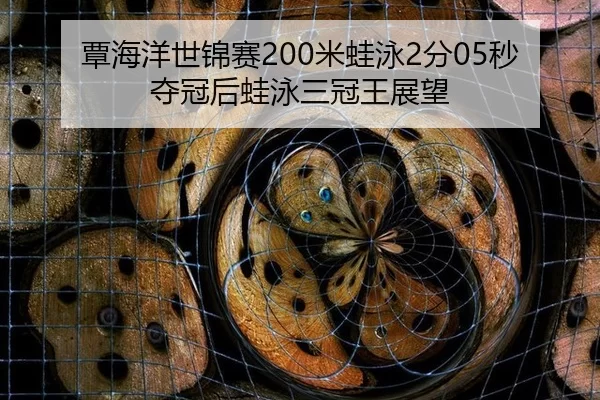 覃海洋世锦赛200米蛙泳2分05秒夺冠后蛙泳三冠王展望